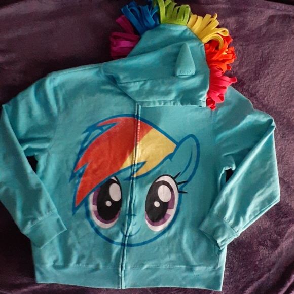 Hasbro Tops - My Little Pony hoodie w/ rainbow mane and wings!